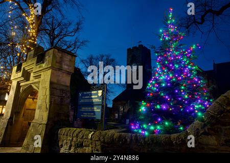 Noël à l'église St Andrew de Corbridge, Northumberland. Banque D'Images