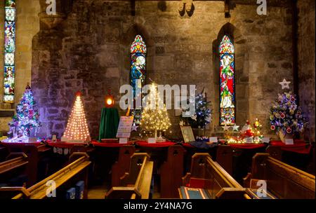 Festival de l'arbre de Noël de l'église St Andrew à Corbridge, Northumberland. Banque D'Images