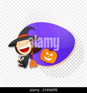 Illustration vectorielle de l'autocollant d'éléments d'Halloween avec forme abstraite sur fond transparent Illustration de Vecteur