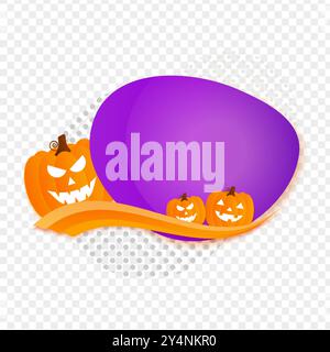 Illustration vectorielle de l'autocollant d'éléments d'Halloween avec forme abstraite sur fond transparent Illustration de Vecteur