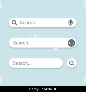 Barre de recherche définie pour le modèle de site Web Illustration de Vecteur