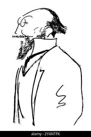 Erik Satie, 1866 – 1925, compositeur et pianiste français, caricature d’Alfred Frueh, édité numériquement Banque D'Images