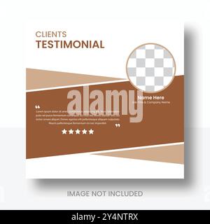 Conception de modèle de témoignage d'entreprise et mise en page des commentaires des clients. Modèle d'examen professionnel pour les clients Illustration de Vecteur