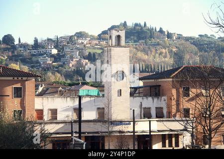 Vue sur la gare de Poggibonsi. Italie Banque D'Images