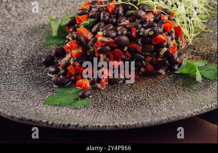 salade de haricots rouges avec poivron rouge Banque D'Images