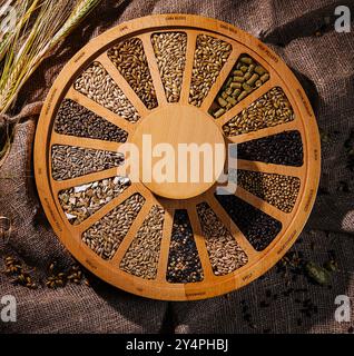 différents types de céréales vue de dessus Banque D'Images