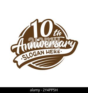 modèle de conception anniversaire de 10 ans. Vecteur et illustration. 10ème logo. Illustration de Vecteur