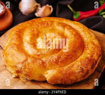 Tarte traditionnelle au fromage grec maison Banque D'Images