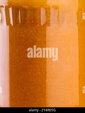 Le pot en verre avec du caviar de courge en gros plan Banque D'Images