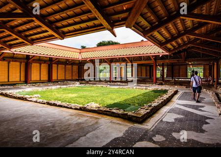 AQUILÉE, ITALIE – 2 JUIN 2024 : Domus de Tito Macro, l'une des plus grandes ruines résidentielles romaines du nord de l'Italie. Cette ancienne maison offre insig Banque D'Images