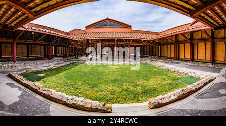 AQUILÉE, ITALIE – 2 JUIN 2024 : Domus de Tito Macro, l'une des plus grandes ruines résidentielles romaines du nord de l'Italie. Cette ancienne maison offre insig Banque D'Images