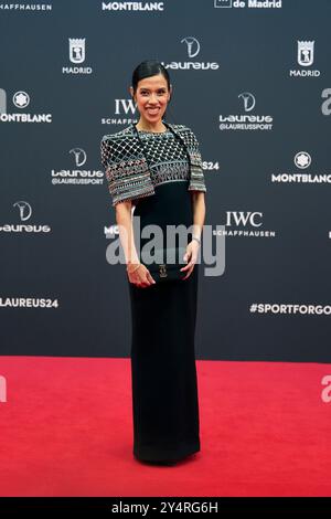 Nicol David participe aux Laureus World Sports Awards Madrid 2024 - tapis rouge au Palacio de Cibeles le 22 avril 2024 à Madrid, Espagne. Banque D'Images