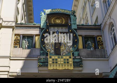 Horloge d'ancre au Hoher Markt à Vienne, Autriche, Europe Banque D'Images