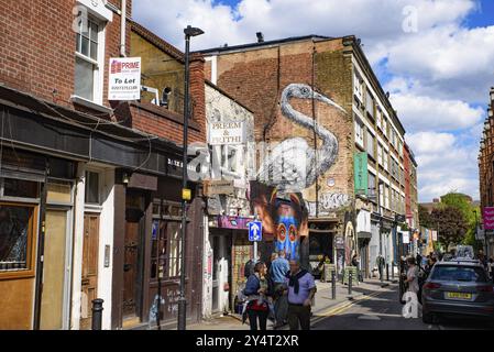 Marché du dimanche de Brick Lane à Londres, Royaume-Uni, Europe Banque D'Images