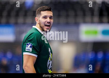 Lemgo, Deutschland. 19 septembre 2024. Stefan Cavor (HSG Wetzlar, #77) GER, TBV Lemgo Lippe v. HSG Wetzlar, Handball, 1. Bundesliga, 3. Spieltag, Spielzeit 2024/2025, 19.09.2024 Foto : Eibner-Pressefoto/Jan Rollinger crédit : dpa/Alamy Live News Banque D'Images