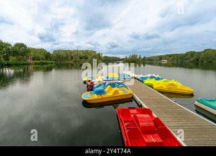 Vue aérienne de la plage d'Albers-See près de Lippstadt. Lippstadt, NRW, Rhénanie du Nord-Westphalie, Allemagne Banque D'Images