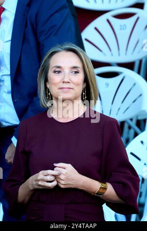 Cuca Gamarra assiste à la Fête nationale : Parade militaire le 12 octobre 2023 à Madrid, Espagne. Banque D'Images