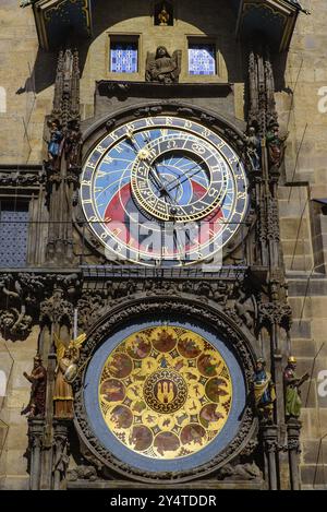 Horloge astronomique sur la place de la vieille ville à Prague, République tchèque, Europe Banque D'Images