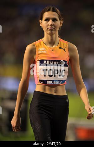 Angelina thème de la Serbie en compétition dans le saut en hauteur féminin à la finale d'athlétisme Memorial Van Damme Diamond League au stade King Baudouin en FR Banque D'Images