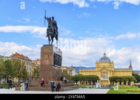 Place du Roi Tomislav à Zagreb, Croatie, Europe Banque D'Images