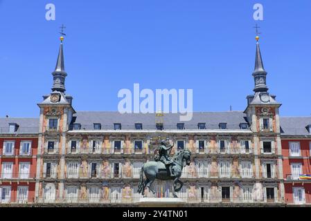 Plaza Mayor (place principale), une place publique à Madrid, Espagne, Europe Banque D'Images