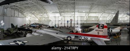 Photographie panoramique du Strategic Air Command & Aerospace Museum, près d'Ashland, Nebraska, États-Unis. Banque D'Images