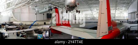 Photographie panoramique du Strategic Air Command & Aerospace Museum, près d'Ashland, Nebraska, États-Unis. Banque D'Images