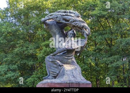 Monument Frédéric Chopin dans le parc Lazienki, Varsovie, Pologne, Europe Banque D'Images