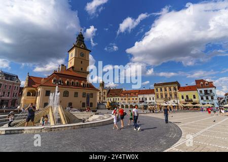 Maison du Conseil à la place du Conseil à Brasov, Transylvanie, Roumanie, Europe Banque D'Images