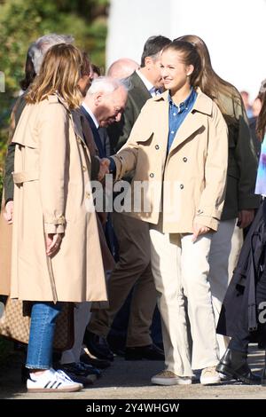 La princesse héritière Leonor, la princesse Sofia visitent 2023 exemplaires Arroes, pion et Candanal (Villaviciosa) lors des Prix Princesse des Asturies 2023 le 21 octobre 2023 à Arroes, pion et Candanal (Villaviciosa), Espagne. Banque D'Images