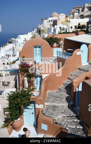 Tableau Sur Toile - Vue D'Été Sur Santorini - 100 X 57 Cm - Impression Haute Qualité - Prêt à Accrocher