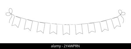 guirlande bunting, avec drapeaux de fête dans un style minimaliste et élégant. Cette illustration vectorielle est idéale pour les décorations festives, la fête Illustration de Vecteur