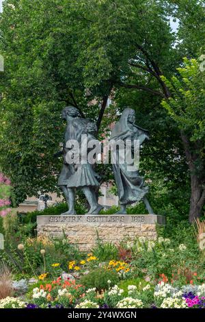 Le monument des colons de Selkirk à Winnipeg, Manitoba, Canada. Banque D'Images