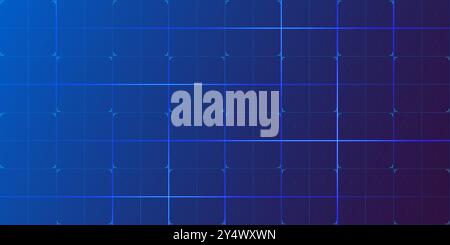 Grille technologique. Tableau de bord de l'écran de données. Fond de grille de ligne de technologie numérique HUD. Illustration de Vecteur