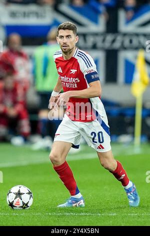 Bergame, Italie. 19 septembre 2024. Jorginho d'Arsenal lors du match de la phase MD1 de l'UEFA Champions League 2024/25 entre Atalanta BC et Arsenal FC au Gewiss Stadium le 19 septembre 2024 à Bergame, en Italie. Crédit : Giuseppe Maffia/Alamy Live News Banque D'Images