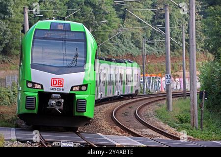 S-Bahn Rhein/Ruhr Linie S9 Die S9 der DB-Regio S-Bahn Rhein/Ruhr durchfährt einen landschaftlich attraktiven Bereich zwischen Essen und Wuppertal. Essen Nordrhein-Westfalen Deutschland *** S Bahn Rhein Ruhr ligne S9 le S9 de DB Regio S Bahn Rhein Ruhr traverse une zone pittoresque entre Essen et Wuppertal Essen Rhénanie du Nord-Westphalie Allemagne Banque D'Images
