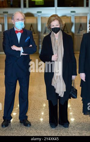 L’ancienne reine Sofia assiste à un concert de charité pour marquer le 75e anniversaire de Caritas Espanola à l’Auditorium national le 8 janvier 2022 à Madrid, Espagne. Banque D'Images