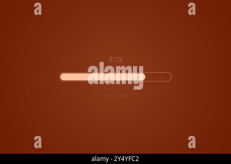 Couleur tendance brun en cours barre de chargement 80 pour cent, une conception de concept de barre de chargement, illustration vectorielle Illustration de Vecteur