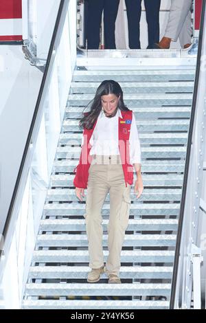 La reine Letizia d'Espagne arrive à l'aéroport international Rafael Nunez le 13 juin 2023 à Carthagène, en Colombie. C'est le huitième voyage de coopération de la reine Letizia. Banque D'Images