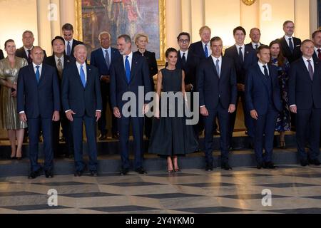 Le roi Felipe VI d'Espagne, la reine Letizia d'Espagne, Joe Biden, Alexander de Croo, Justin Trudeau, mette Frederiksen, Emmanuel Macron, Katrin Jakobsdottir, Mario Draghi, Xavier Bettel, Mark Rutte, Jonas Gahr Store, Antonio Costa, Boris Johnson, Kyriakos Mitsotakis, Olaf Scholz, Pedro Sanchez, premier ministre, Viktor Orban, Mateusz Morawiecki, Boiko Borísov, Eduard Heger, Janez Jansa, Kaja Kallas, Arturs Krisjanis Karis, Ingrida Simonyte, Nicolae Ciuc, EDI Rama, Andrej Plenkovic, Zdravko Krivokapic, Dimitar Kovacevski, Jacinda Ardern, Yoon Suk-yEOL, Anthony Albanese, Fumio Kishida assistent au Gala Diner Banque D'Images