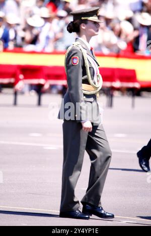 La princesse héritière Leonor assiste à la présentation des décharges royales à la 49e promotion de l'échelle NCO à l'Académie générale de base pour les sous-officiers le 5 juillet 2024 à Talarn, en Espagne. Banque D'Images