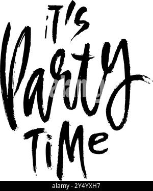 Il s'agit du lettrage moderne Patry Time Dry Brush dessiné à la main Illustration de Vecteur