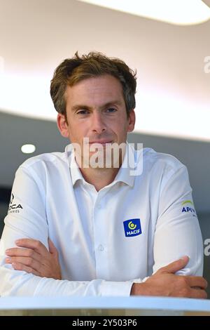 Paris, France. 19 septembre 2024. CHARLIE DALIN MACIF SANTE PREVOYANCE. Lors de la conférence de presse de la 10ème édition du Vendée Globe qui s’est tenue à la Seine musicale à Paris, France le 19 septembre 2024. Le départ des quarante concurrents sera donné le 10 novembre 2024 dans la baie des Sables-d'Olonne. Photo de Franck Castel/ABACAPRESS. COM Credit : Abaca Press/Alamy Live News Banque D'Images