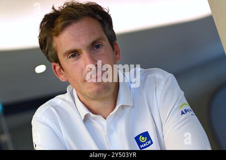 Paris, France. 19 septembre 2024. CHARLIE DALIN MACIF SANTE PREVOYANCE. Lors de la conférence de presse de la 10ème édition du Vendée Globe qui s’est tenue à la Seine musicale à Paris, France le 19 septembre 2024. Le départ des quarante concurrents sera donné le 10 novembre 2024 dans la baie des Sables-d'Olonne. Photo de Franck Castel/ABACAPRESS. COM Credit : Abaca Press/Alamy Live News Banque D'Images