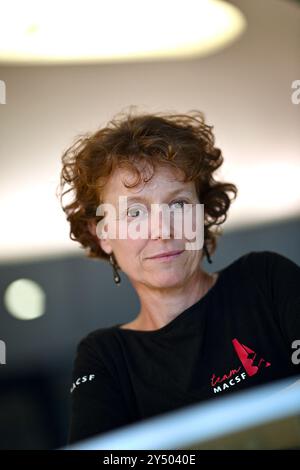 Paris, France. 19 septembre 2024. Isabelle JOSCHKE MACSF. Lors de la conférence de presse de la 10ème édition du Vendée Globe qui s’est tenue à la Seine musicale à Paris, France le 19 septembre 2024. Le départ des quarante concurrents sera donné le 10 novembre 2024 dans la baie des Sables-d'Olonne. Photo de Franck Castel/ABACAPRESS. COM Credit : Abaca Press/Alamy Live News Banque D'Images