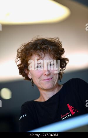 Paris, France. 19 septembre 2024. Isabelle JOSCHKE MACSF. Lors de la conférence de presse de la 10ème édition du Vendée Globe qui s’est tenue à la Seine musicale à Paris, France le 19 septembre 2024. Le départ des quarante concurrents sera donné le 10 novembre 2024 dans la baie des Sables-d'Olonne. Photo de Franck Castel/ABACAPRESS. COM Credit : Abaca Press/Alamy Live News Banque D'Images