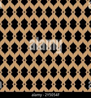 Geometri motif marron, fond brun brun avec répétitions de formes d'étoile quadruple noire et de goutte d'eau idéal pour ajouter une touche élégante à la conception graphique p Illustration de Vecteur