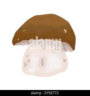 Champignon porcini. Illustration numérique de couleur aquarelle Banque D'Images