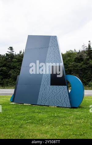 Retour de bienvenue dans la province de Terre-Neuve-et-Labrador signe au centre d'information touristique Argentia à Placentia, Terre-Neuve-et-Labrador, Canada Banque D'Images