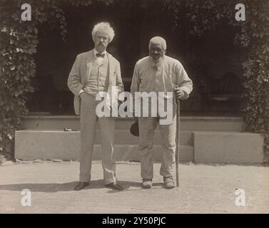 Samuel Clemens (Mark Twain) et John T. Lewis. Photocopie de T.E. Marr Banque D'Images